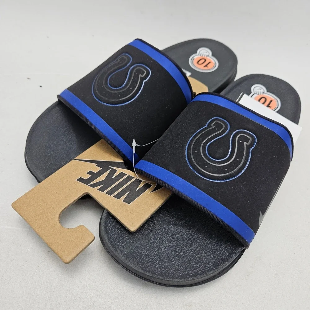 Nike Victori One Slide Indianapolis Colts Mens 10 Black Blue NFL DD0517-001